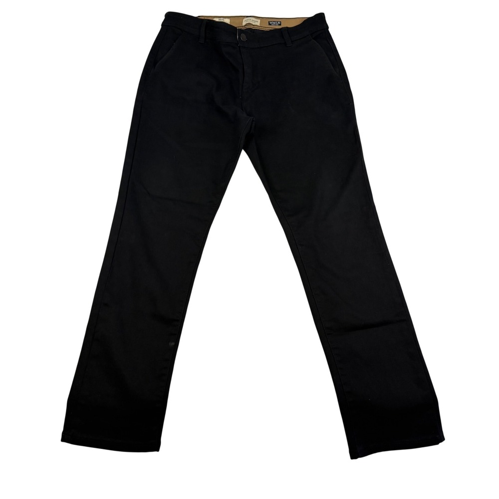 Scott James Mens Slim Fit Chinos Black Flat Front Trousers W34 L30 4045
